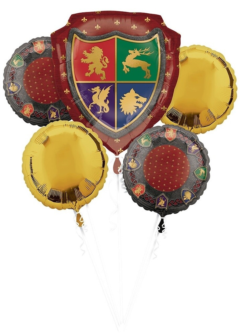 Foil Balloon-5pc Bouquet-Medieveal Shields