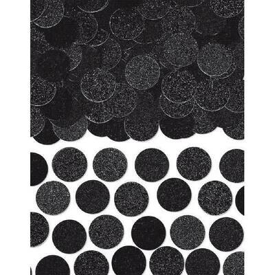 Confetti - Black Glitter &amp; Foil Circle 2.25