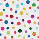 Beverage Napkins- Rainbow Polka Dots- 16pk/2ply- Discontinued