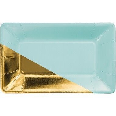 Appetizer Plates-Mint &amp; Gold