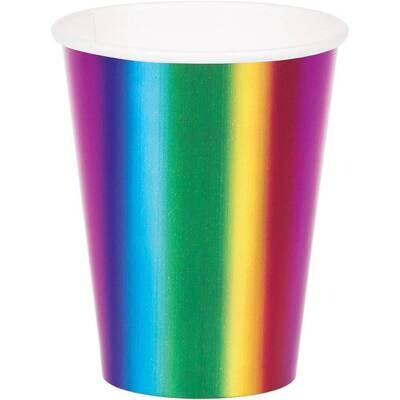 Cups - Paper Rainbow Foil ( 8PK )- Discontinued
