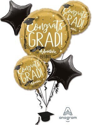 Foil Balloon-Congrats GRAD!-5pk Bouquet