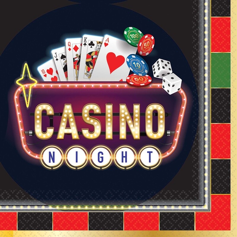 Luncheon Napkins-Roll The Dice-Casino-16pk-2ply