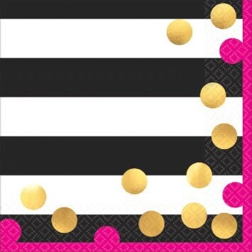 Luncheon Napkins-Pink and Gold Confetti