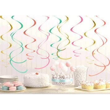 Pastel Colors - Swirl Decorations - 12pkg