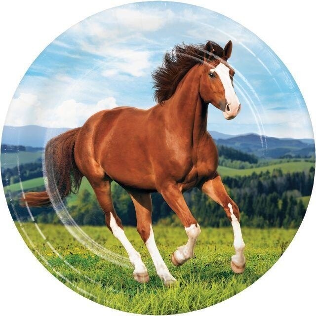 Luncheon Paper Plates-Horse and Pony-8pk-9&quot;