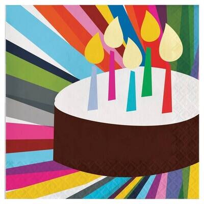 Luncheon Napkins-Birthday Cake-20pk (3ply)