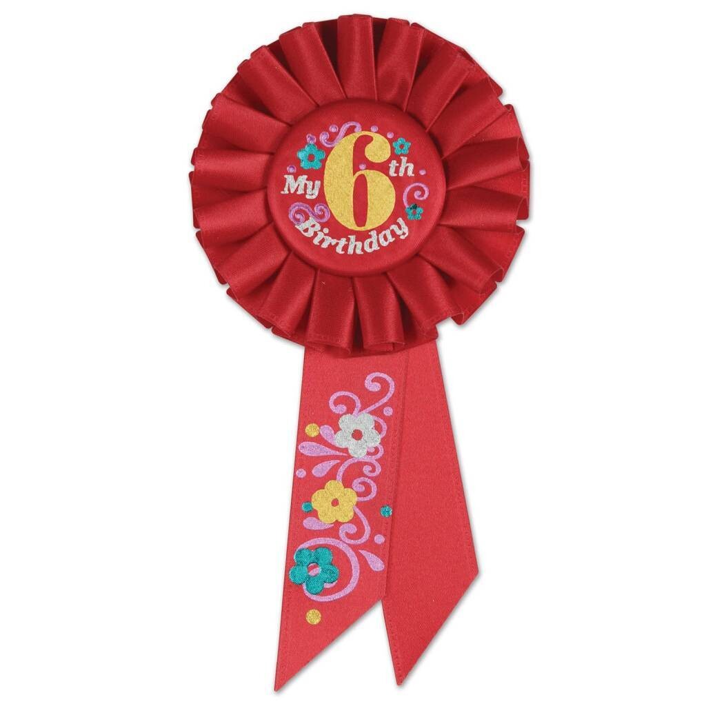 Award Ribbon- My 6th Birthday- Rosette