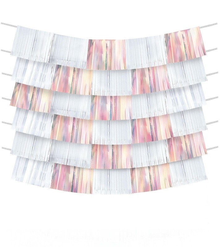Decorating Backdrop-White and Iridescent