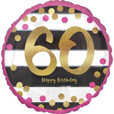 Foil Balloon- 60th Birthday- 18&quot;