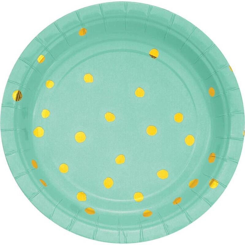 Beverage Paper Plates-Fresh Mint-8pk-7&quot;