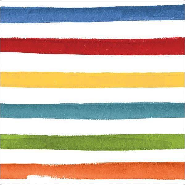 Napkins - BV -  Dotted/Sripped Multicolor - 24pk- 3ply