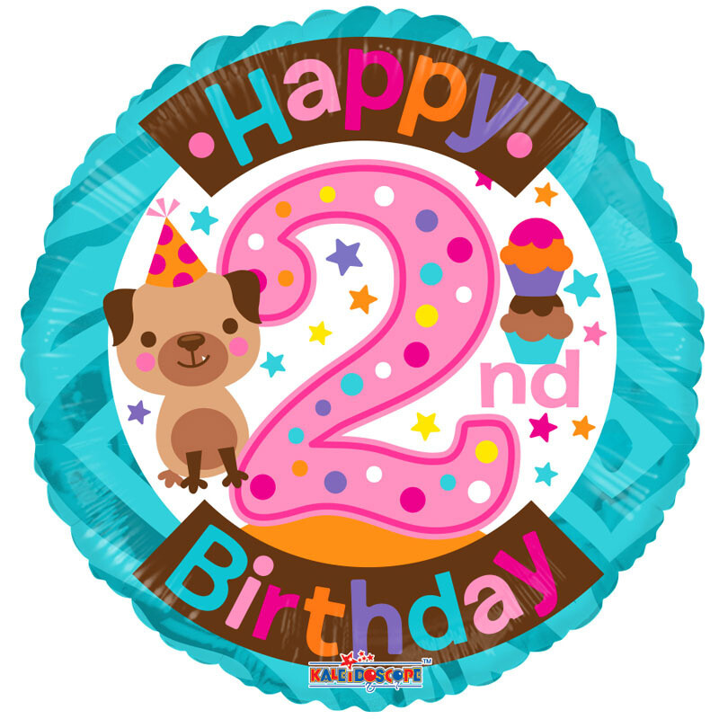 Foil-Happy 2nd Birthday/Puppy