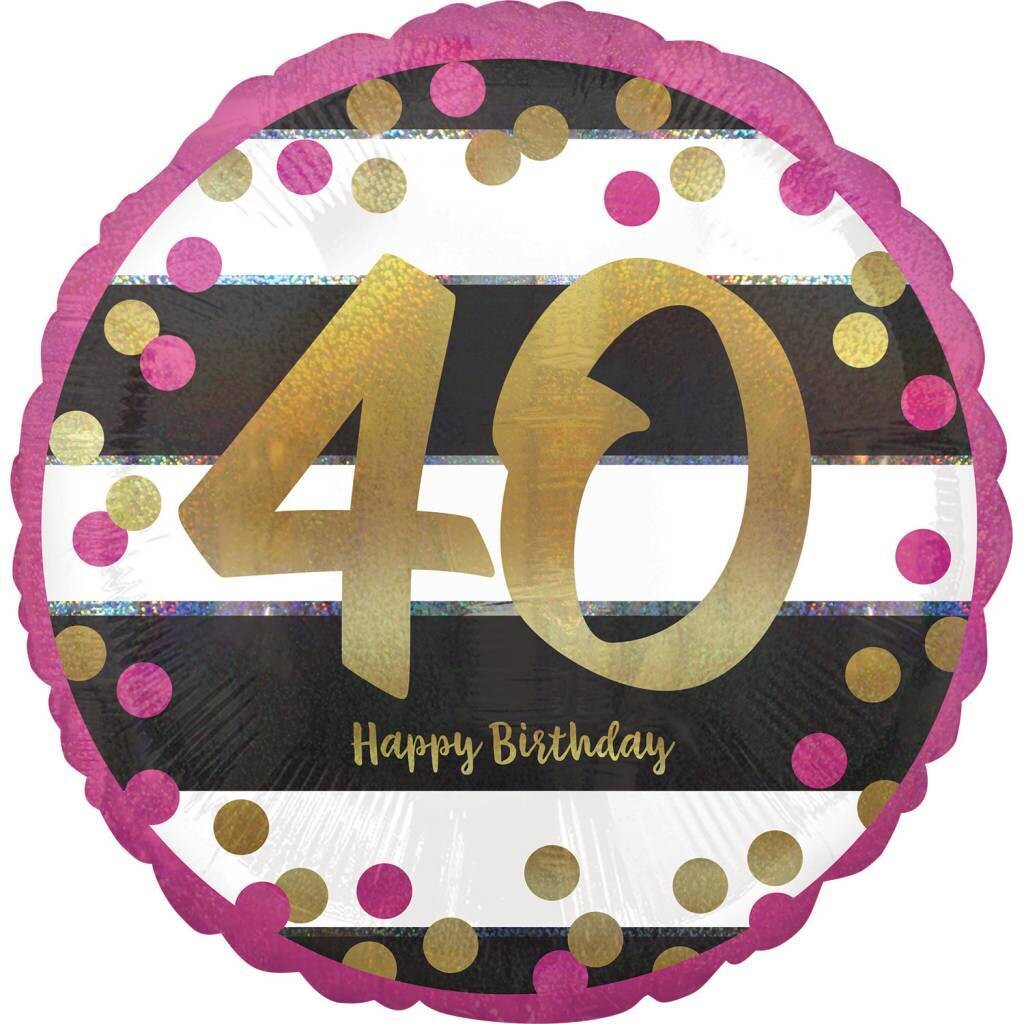 Foil Balloon- 40th Birthday- 18&quot;