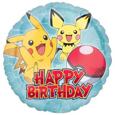 Foil Balloon - Pokemon Happy Birthday - 18&quot;