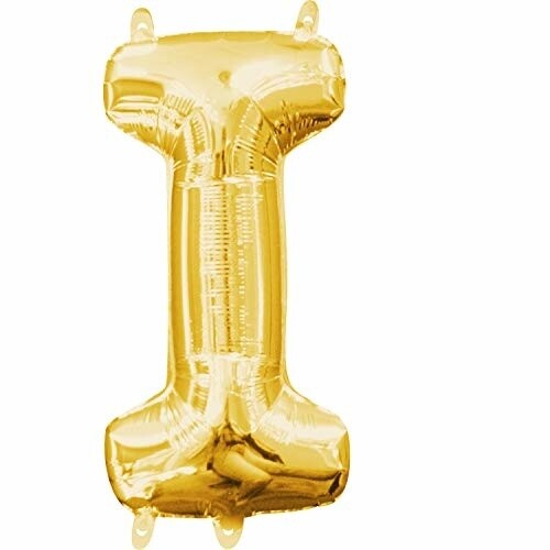 Foil Balloon-Air Fill-Letter &quot;I&quot;-Gold