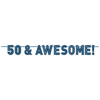 Banner- Happy Birthday Man- 50th- 12ft