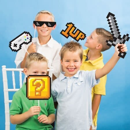Photo Booth Props- Gaming Party- 10pk