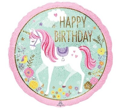Foil Balloon - Unicorn Happy Birthday - 18'' Foil Balloon - Unicorn Happy Birthday - 18''