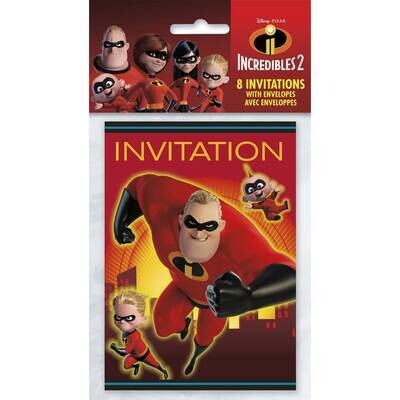 Invitations-Incredibles 2-8pk