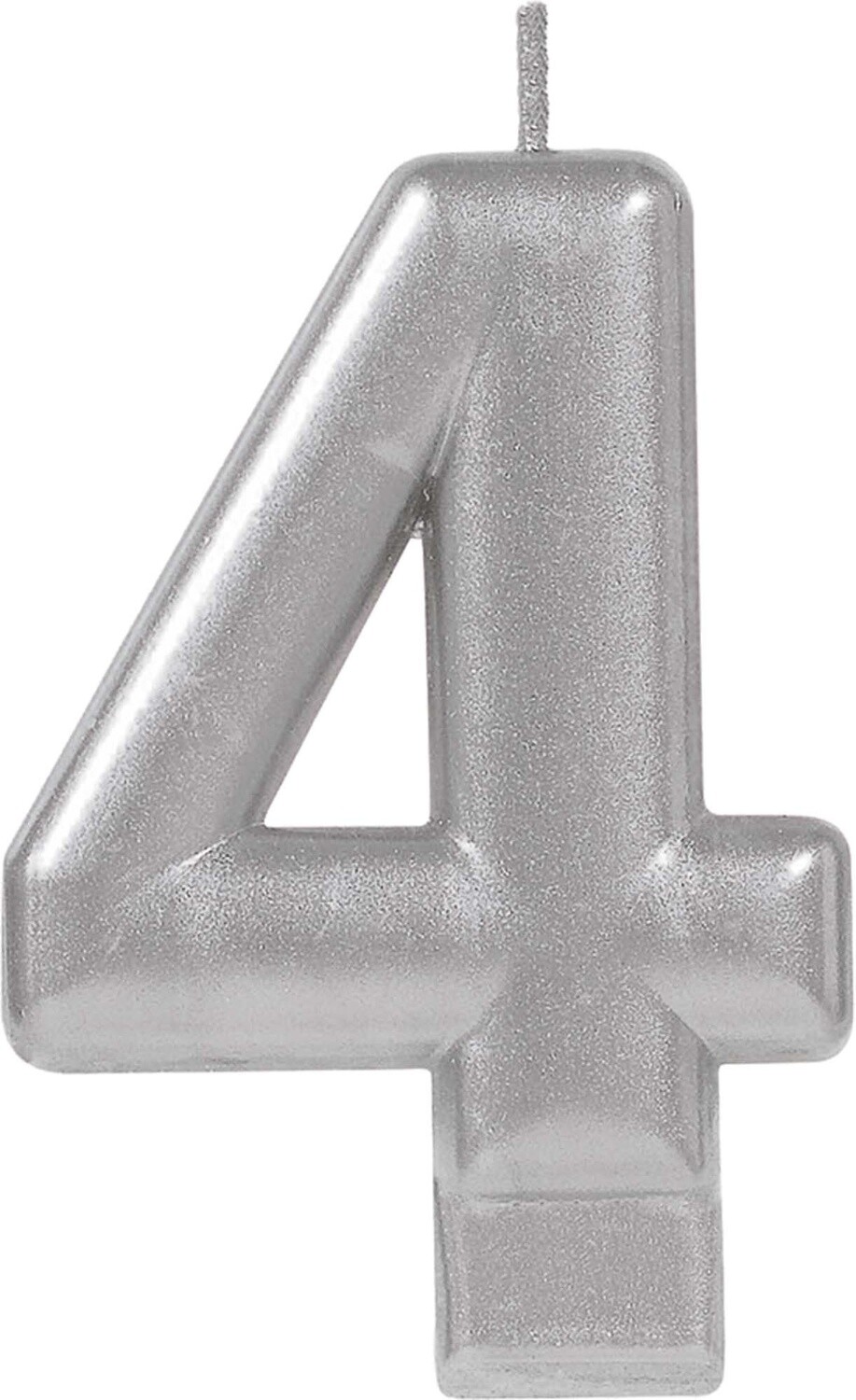 Numeral Metallic Candle #4 - Silver