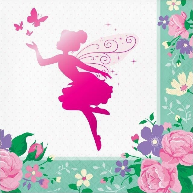 Luncheon Napkins-Floral Fairy Sparkle-16pk-3ply
