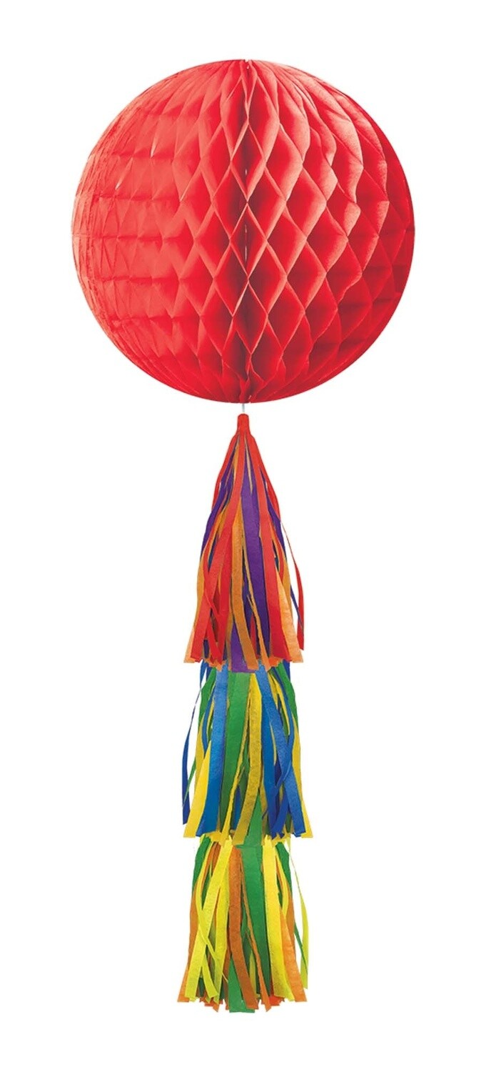 Hanging Decoration-Red Honeycomb Ball