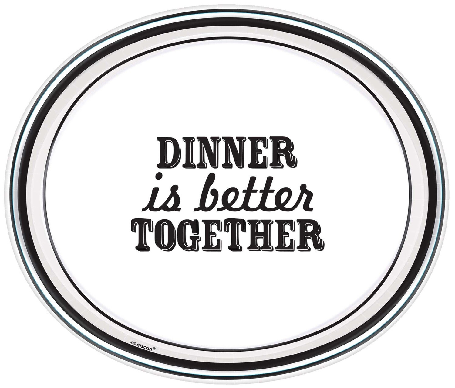 Dinner Paper Plates-Eat and Enjoy-8pcs-12&quot; x 10&quot;