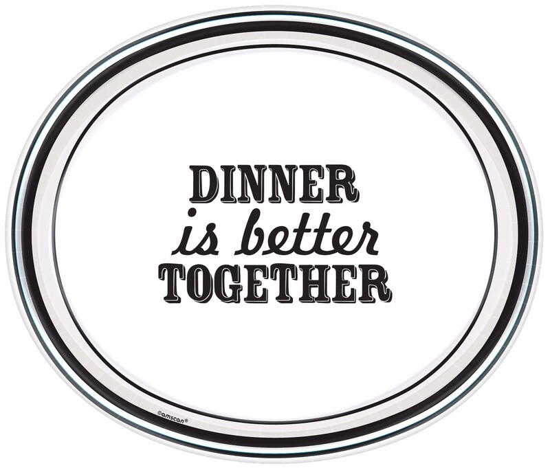 Dinner Paper Plates-Eat and Enjoy-8pcs-12&quot; x 10&quot;