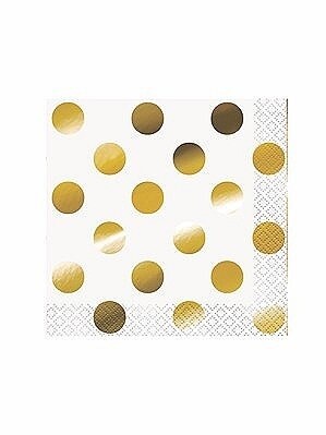 Beverage Napkins-Elegant Gold Dots