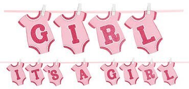 Banner- It&#39;s A Girl- Glitter- 12ft x 6.5&quot;
