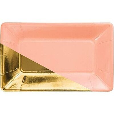 Appetizer Plates-Coral & Gold