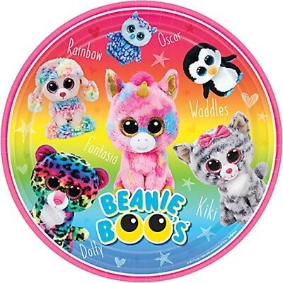 Lunch Paper Plates - Beanie Boos - 8pk/9&quot;