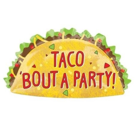 Foil Balloon- Taco &#39;Bout a Party- 19&quot; x 33&quot;