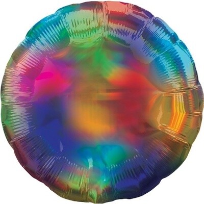 Foil Balloon-Rainbow Iridescent Circle-18&quot;