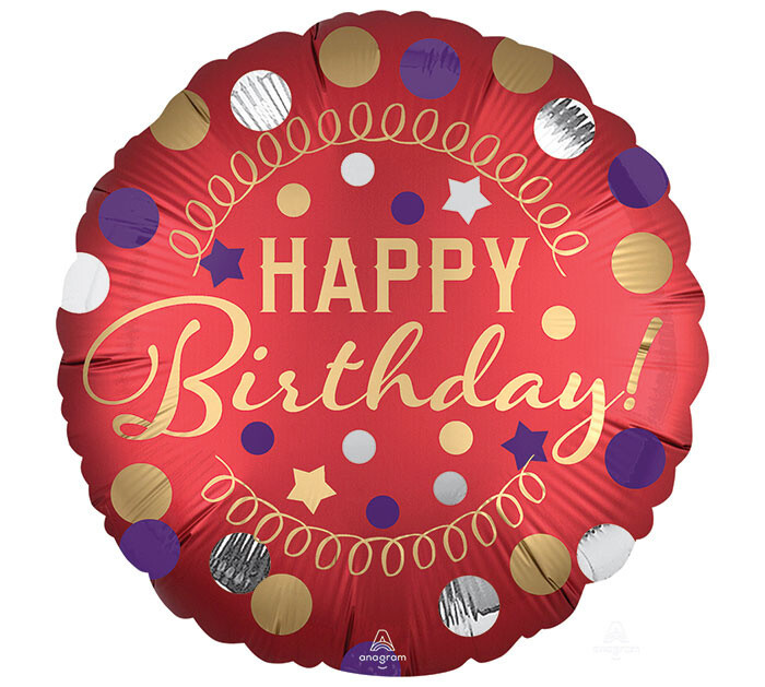 Foil-Happy Birthday/Red