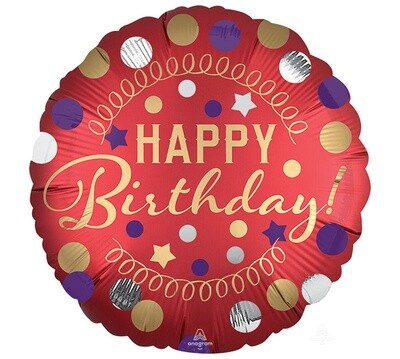 Foil-Happy Birthday/Red