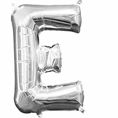 Foil Baloon Air Filled - &quot;E&quot; - Silver - 16&quot;