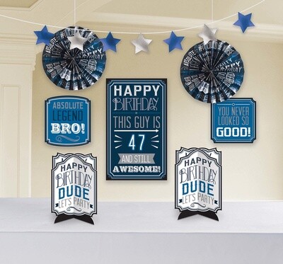 Room Decorating Kit- Add-Any-Age- Happy Birthday Man- 8pcs