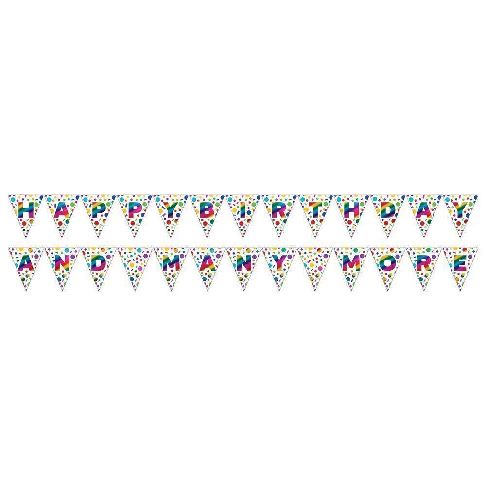 Banner - 2 Sided Pennant Rainbow Foil