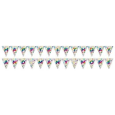 Banner - 2 Sided Pennant Rainbow Foil