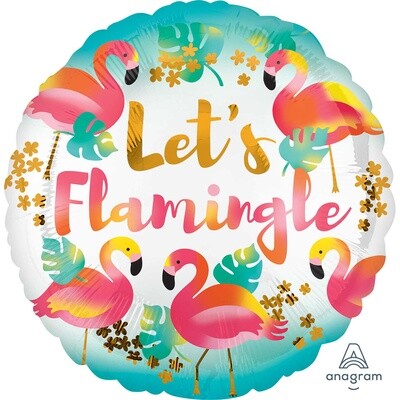 Foil Balloon - Let&#39;s Flamingle - 18&quot;