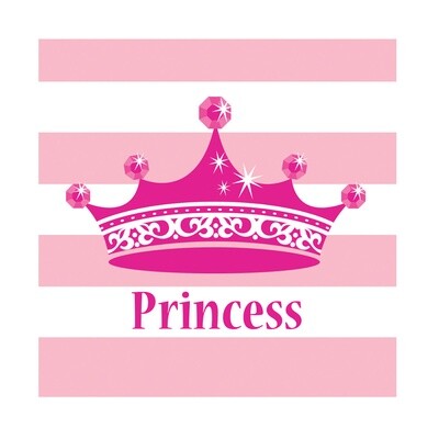 Beverage Napkins-Pink Princess Royalty-16pk-2ply