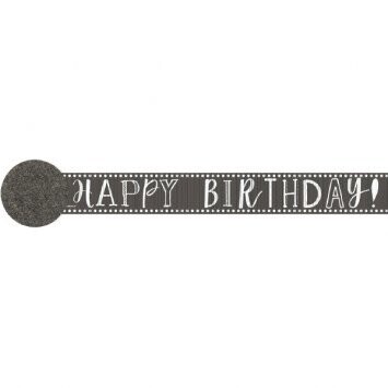Paper Crepe Streamers-Happy Birthday Chalk