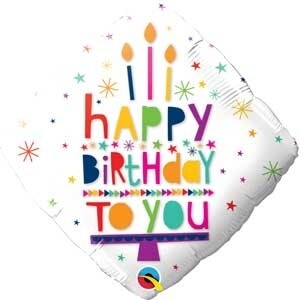 Foil Balloon-18&quot;=Happy Birthday Diamond