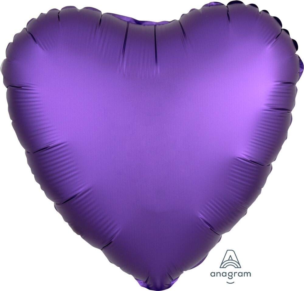 Foil Balloon - Satin Luxe Heart - Purple - 18&quot;