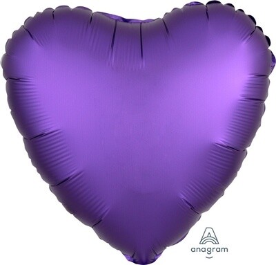 Foil Balloon - Satin Luxe Heart - Purple - 18&quot;