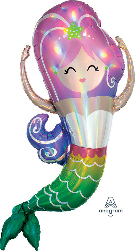 Foil Balloon-Supershape-Holographic Mermaid