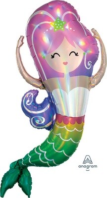 Foil Balloon-Supershape-Holographic Mermaid