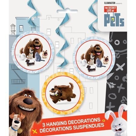 Hanging Decorations- Secret LIfe of Pets- 3pk